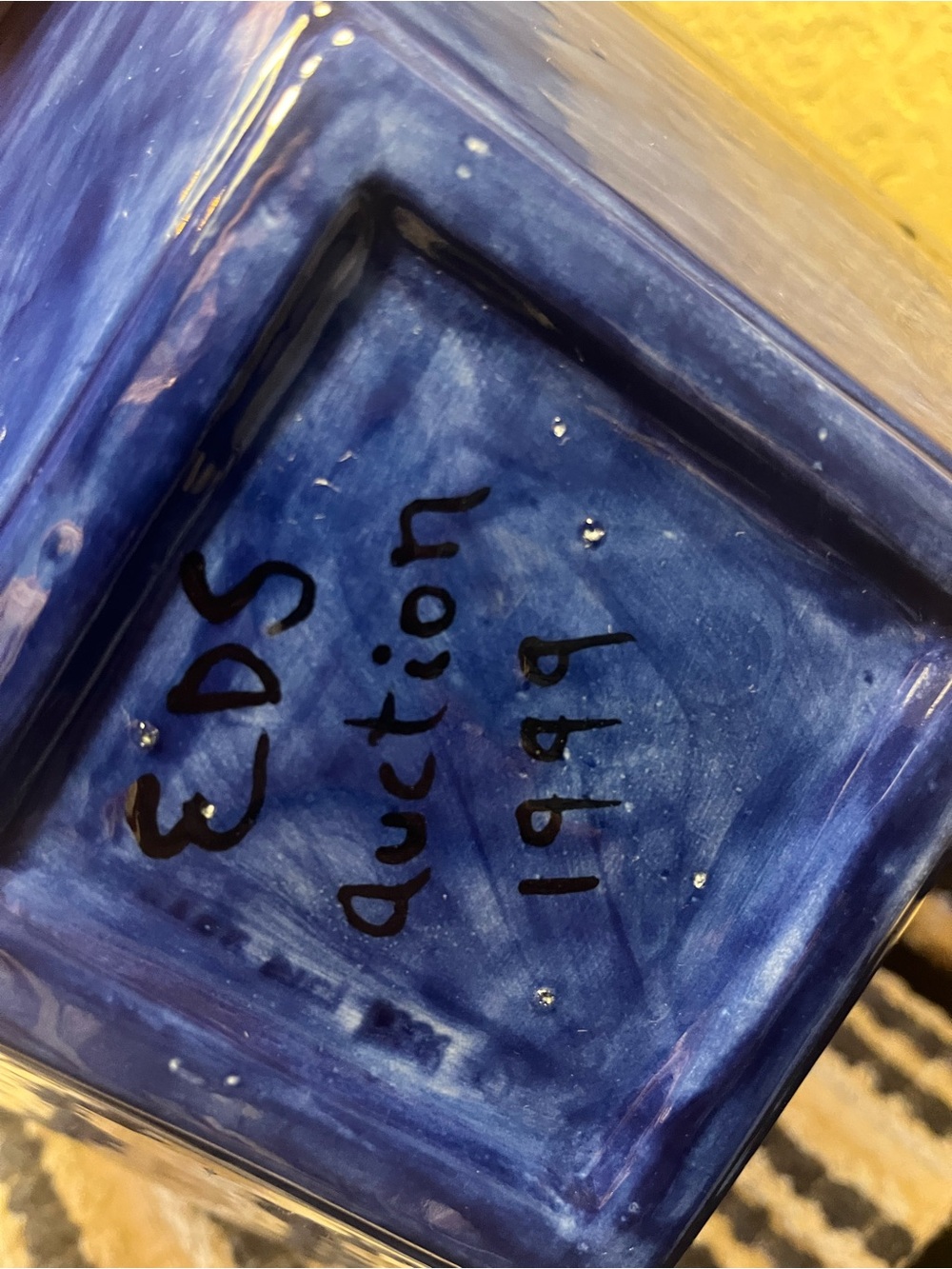 Vintage Cobalt Blue Handmade Square Dish - Picture 5 of 9